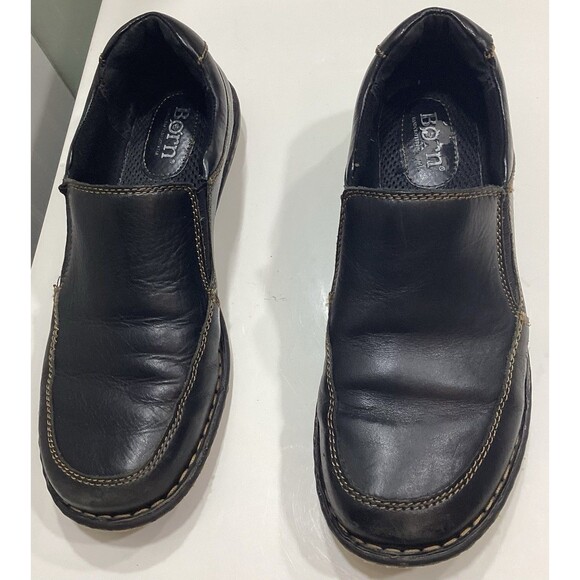 Born Nigel Men’s Black Leather Slip On Loafers Shoes Comfort Casual Size 8M main image 5